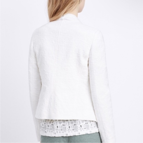 Vince White Frise Cotton Asymmetrical Zip Moto Jacket - Picture 2 of 10